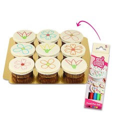 9 Cupcakes mit Lebensmittelsticks