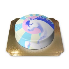Einhornkuchen blau und weiß (Klein (6 Portionen))