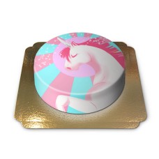 Einhornkuchen rosa-blau (Klein (6 Portionen))