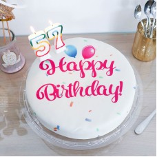 Happy Birthday Cake PINK (Klein (6 Portionen))