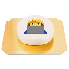Girl on PC Emoji-Kuchen (klein (6 Portionen))