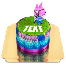 Fortnite Lama auf Kuchen (Klein (12 Portionen))