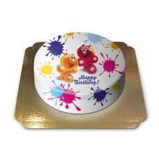 Gelini-Torte - Happy Birthday Farbtupfer (Klein (6 Portionen))