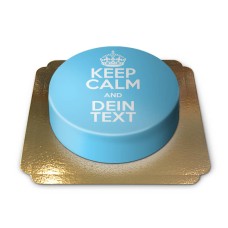 Keep Calm and.. Kuchen, blau (Klein (6 Portionen))