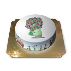 Messenger of love with a bouquet - Uli Stein (Small ((18 cm)6 servings))