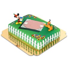 Mickey Mouse und Pluto auf Geburtstags-Picknick-Kuchen