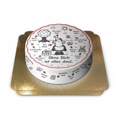 Sheepworld - Alles ist dumm ohne dich Kuchen (Klein (18 cm (6 Portionen)))