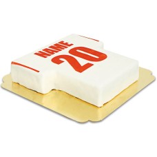 Fußballtrikotkuchen weiß mit rot (Medium (16 Portionen))