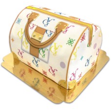 Handtasche Torte VG, weiß mit bunten Details
