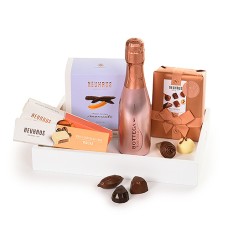 Neuhaus Geschenktablett mit Bottega Rose Spumante und Pralinen