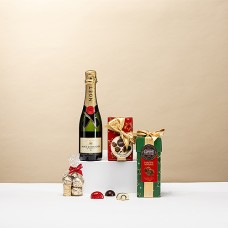 Luxuriöses Moët & Chandon Champagner-Geschenkset mit Corne Port-Royal Pralinen