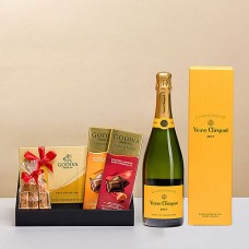 Godiva Iconic Schokoladen-Geschenktablett mit Veuve Clicquot