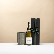 Dentelles Weinkühler – Olive mit Weinflasche in Geschenkbox