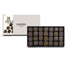 Schachtel mit 28 dunklen Schokoladen-Ganaches von Cluizel