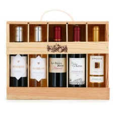 Schachtel mit 5 Bordeaux- und Dordogne-Weinen
