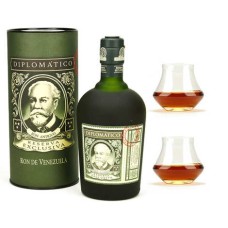 Diplomatico Reserva Exclusiva – Rum aus Venezuela – 40 % und 2 Gläser