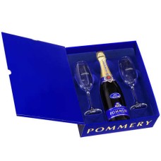 Royal Pommery Brut Champagnerbox und 2 Flöten
