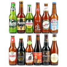 Geschenkbox mit 12 europäischen Bieren