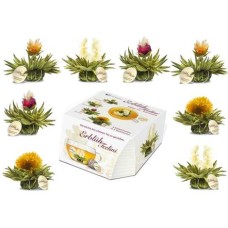 Schachtel mit 8 weißen Teeblüten "Abloom Tealini"
