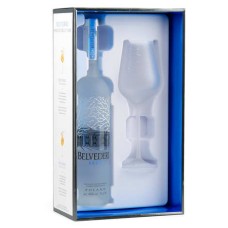 Belvedere Polnischer Wodka – Flasche + 1 Glas Spritz-Set