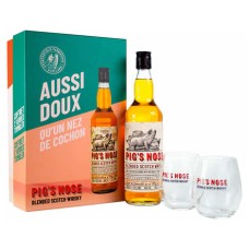 Pig's Nose Blended Whisky-Geschenkbox mit 2 Gläsern