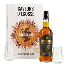 Kiste Knockando 18 Jahre Slow Matured Whiskey und 2 Gläser