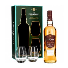 Glen Grant 12 Jahre alter 43% Single Malt Whisky Geschenkset + 2 Gläser