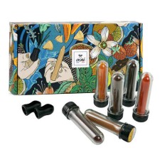 Geschenkpackung 6 Bleistifte + Display - Bio kandierte Zitrone, Bio Feige &amp; Zimt, Bio Chili &amp; Knoblauch, Bio Safran, Steinpilze