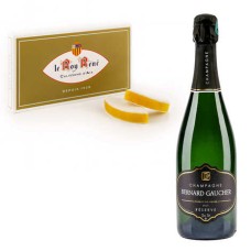 Sortimentsbox mit 6 Calissons d'Aix Roy René und Champagner Gaucher Reserve Brut