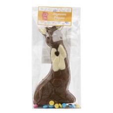 Giraffe aus Vollmilchschokolade mit Mini-Konfetti (130g-Beutel)