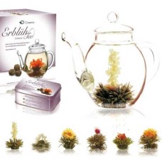 Geschenkset mit Teekanne und Abloom-Schwarzteeblumen