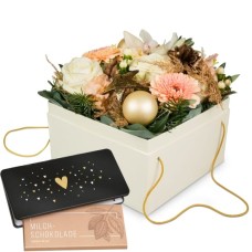 Flowerbox «Berlin» (20 cm) und Munz Tafel Schokolade «Herz»