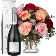 Romantische Rosen mit Prosecco Albino Armani DOC (Minimum)