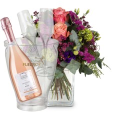 Blumenstrauß „Sweet Day“ mit Prosecco Rosé Albino Armani DOC (Mindestmenge)
