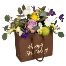 Blumentasche «Happy Birthday» – in frischen Farben