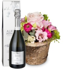 Flower arrangement «Sweet Spring Melody» with Prosecco Albino Armani DOC (Minimum)