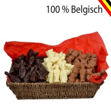 Sinterklaas-Geschenkkorb 1 kg mit Callebaut-Schokoladenfiguren