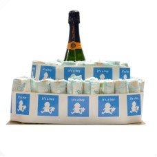Verwöhnen Sie Kuchen Hurra ein Junge mit Veuve Clicquot