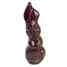 Lachender Hase aus dunkler Schokolade Callebaut 36 cm