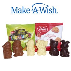 Make-A-Wish Sinterklaas-Geschenk mit kleinen Schokoladenfiguren