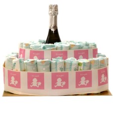 Pampertaart Es ist ein Mädchen mit italienischem Prosecco