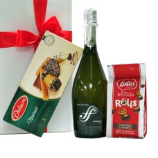 Prosecco und Süßigkeiten als Geschenk