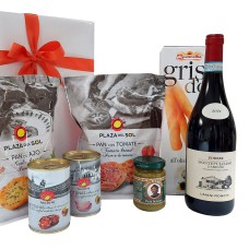 Geschenk mit italienischen und spanischen Snacks mit Red Italian