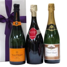 Trio von Bubbles Veuve Clicquot Gosset und E. Roussin