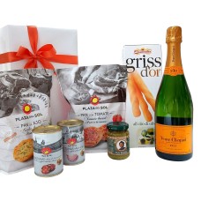 Veuve Clicquot Geschenk mit italienischen und spanischen Snacks
