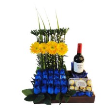 Blaue Blumen Arrangement-1