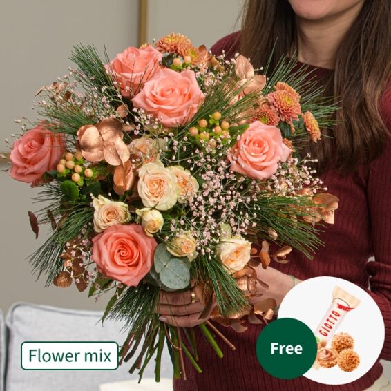 Blumenmischung Warm Hug mit 3 Ferrero Giotto