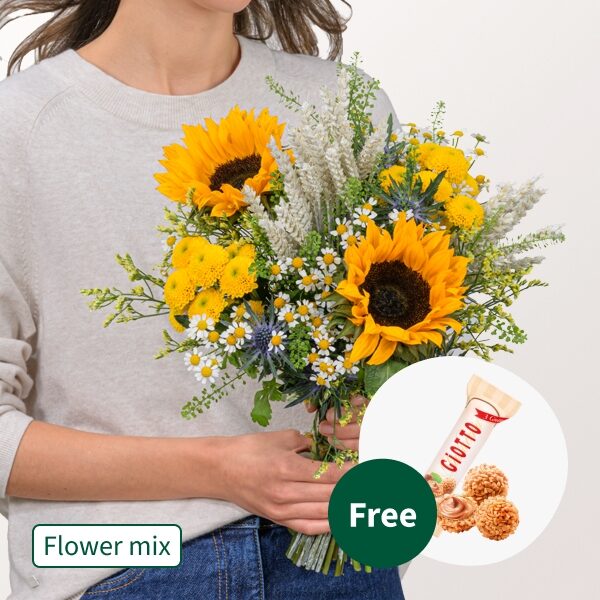 Blumenmix Herbstspiel mit 3 Ferrero Giotto