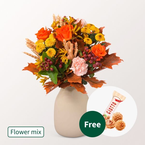 Blumenmix Herbstflirt mit 3 Ferrero Giotto