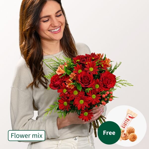 Blumenmix WintergefÃ¼hl mit 3 Ferrero Giotto